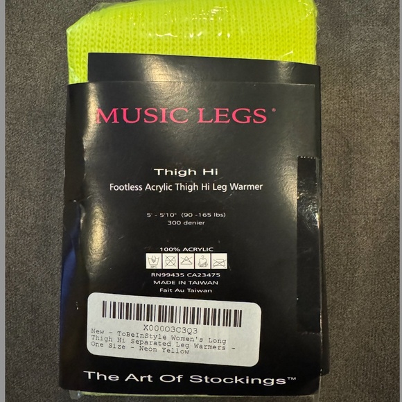 Music Legs Women's Footless Acrylic Thigh Hi Leg Warmer - Picture 2 of 3